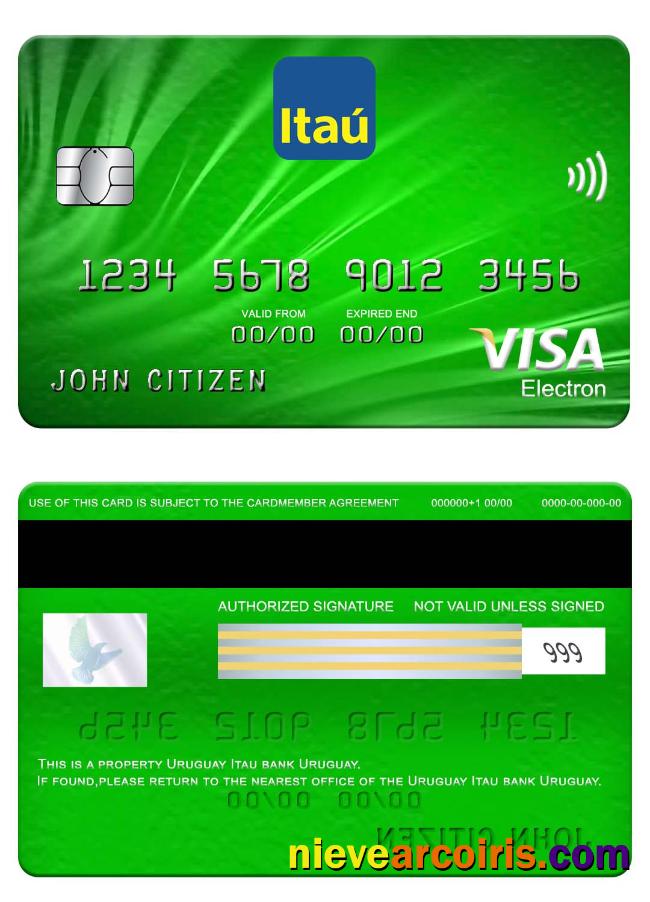 Uruguay Itau bank visa electron card